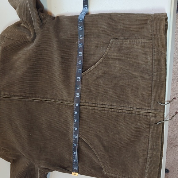 Zara, Trafaluc, Olive Green Corduroy Hooded Jacket. LG - Picture 7 of 10